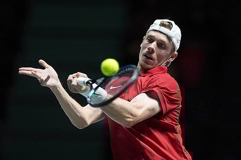 Davis Cup Tennis, Argentina vs Canada: Canada's Denis Shapovalov in action against Argentina's Francisco Cerundolo